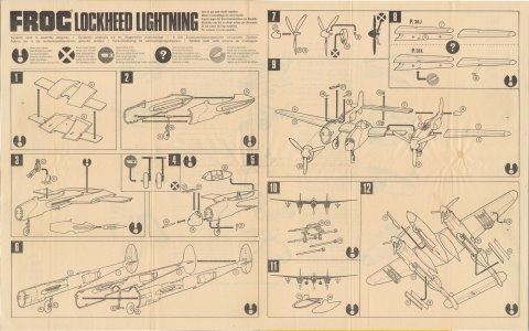 FROG Red Series F186 Lockheed P-38J/L Lightning, Rovex Industries Ltd, 1967